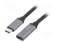 KAAPELI - USB 3.2 - USB C RASIA,USB C PISTOKE - 0,5M - MUSTA - USB kaapelit ja adapterit - CUA0105 - 1