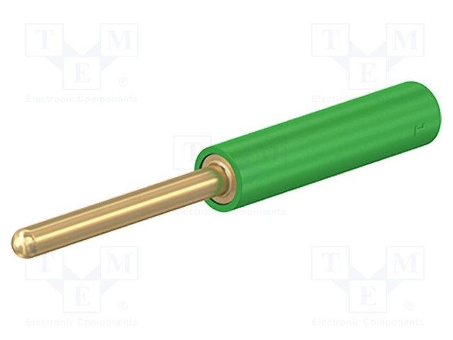 LABORATORY CONNECTOR: 2MM BANANA - ADAPTER - VIHREÄ - GOLD-PLATED - Banaaniliittimet 2mm - MLA2-25 - 1