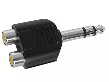 6,35mm STEREOPLUGI - 2xRCA NAARAS ADAPTERI - Plugit ja jakit - CAA35 - 1