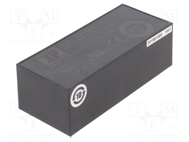 AC/DC MUUNNIN - 40W - TULOJÄNNITE 85÷305VAC - 5VDC - ILÄH: 8A - OUT: 1 - 85% - PCB - AC/DC muuntimet - VCE40US05 - 1