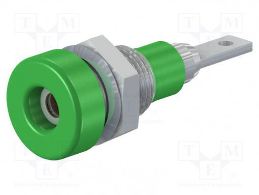 LABORATORY CONNECTOR: 2MM BANANA - SOCKET - 10A - 23MM - VIHREÄ - 60VDC - Banaanijatkoliittimet - LB-IF2R-25 - 1