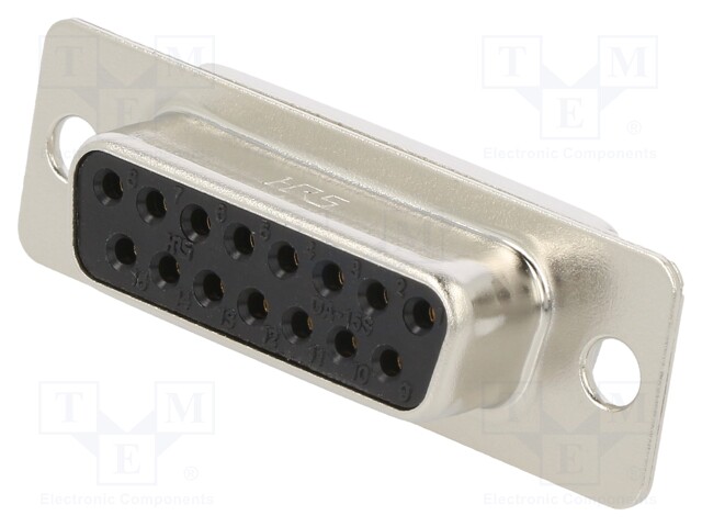 D-SUB LIITIN - PIN: 15 - PISTOKE - NAARAS - PANEELIASENNETTAVA - SUORA - HD - D liittimet - HDAB-15S-05 - 1