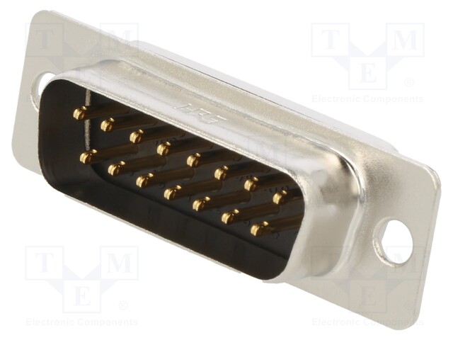 D-SUB LIITIN - PIN: 15 - PISTOKE - UROS - PANEELIASENNETTAVA - SUORA - HD - D liittimet - HDAB-15P-05 - 1