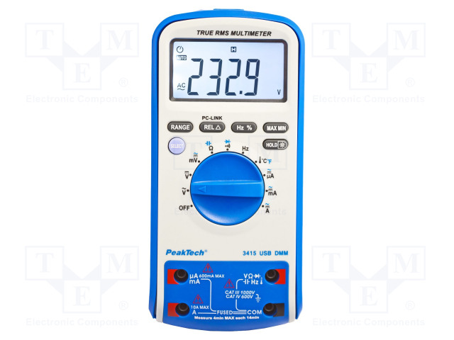 YLEISMITTARI - LCD - 3,83 NUMEROA (6000) - TRUE RMS - Digitaaliyleismittarit - PKT-P3415 - 1