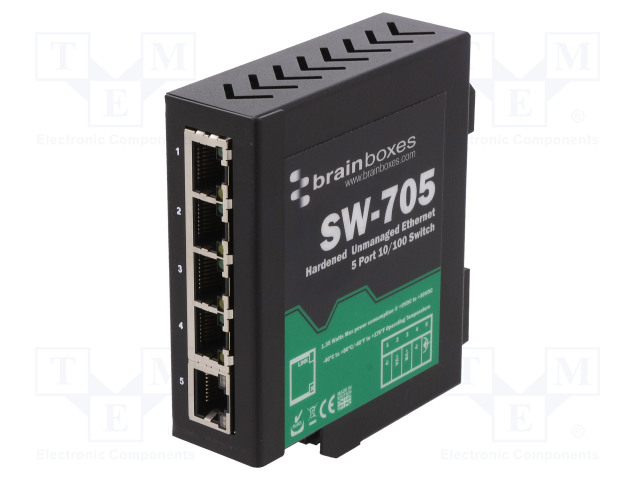 ETHERNET KYTKIN - PORTTIEN LUKU: 5 - 5÷30VDC - RJ45 - Teollisuusverkot - SW-705 - 1