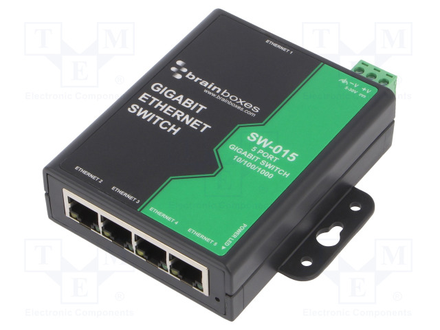 ETHERNET KYTKIN - PORTTIEN LUKU: 5 - 5÷30VDC - RUUVI- - Teollisuusverkot - SW-015 - 1