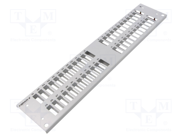 ETUPANEELI - 2U - PANEELIN VÄRI: HARMAA - KAKSINKERTAINEN - Räkkikotelot 19' - FIBRAIN-FB2045 - 1
