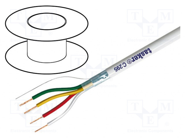 JOHTO - 4X0,22MM2 - SUOJATTU,AL-PET-MUOVI - PVC FIRESTOP® - 150V - Suojatut moninapakaapelit - TAS-C295 - 1