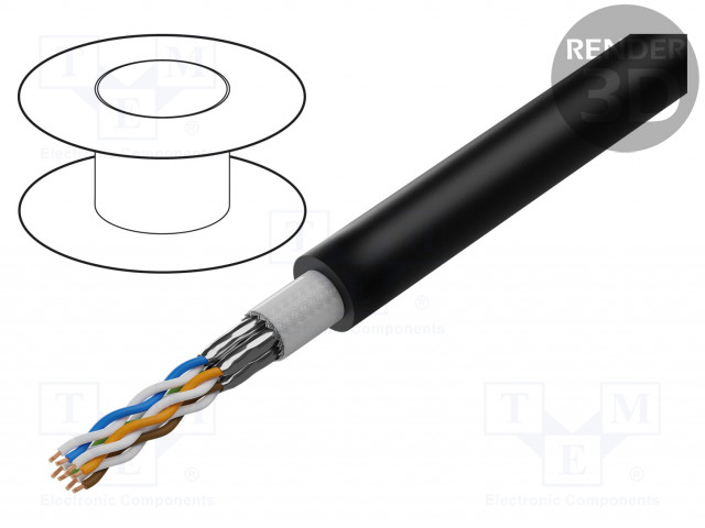 JOHTO - ETHERLINE® ROBUST - 4X2X23AWG - 7 - CU - MUSTA - 8,7MM - Teollisuuden Ethernet-kaapelit - ETH-ROBUST-2170455 - 1