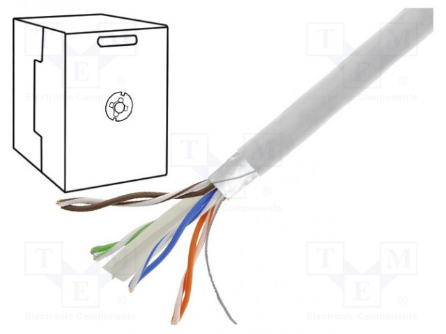 JOHTO - F/UTP - 4X2X0,57MM - 6 - RAUTALANKA - CCA - ERISTYS: PVC - HARMAA - ATK-kaapelit - FUTP6-SCCA.305 - 1