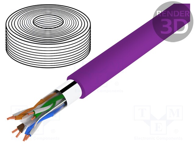 JOHTO - F/UTP - 4X2X23AWG - 6 - RAUTACU - LSZH - VIOLETTI - ATK-kaapelit - DK-1624-VH-05 - 1