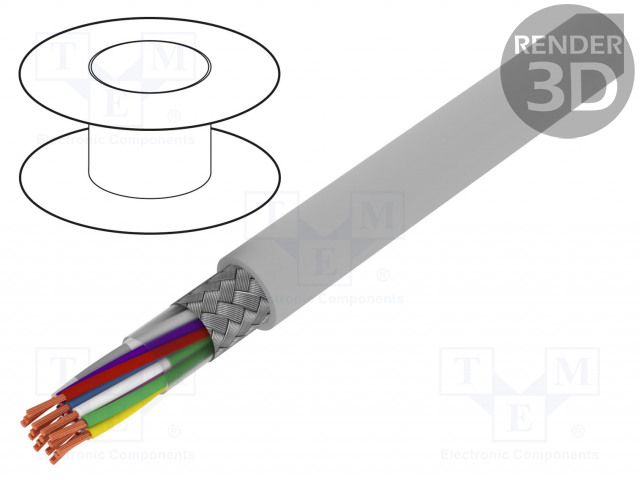 JOHTO - UNITRONIC® LI2YCY (TP) - 8X2X0,5MM2 - PVC - HARMAA - 50V - Suojatut moninapakaapelit - LI2YCY-TP8X2X0.5 - 1