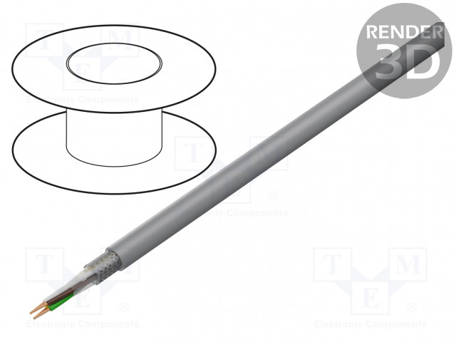 JOHTO - LIY-CY - 4X0,5MM2 - SUOJATTU,TINATTU KUPARIPUNOS - PVC - 500V - Suojatut moninapakaapelit - LIYCY4X0.5 - 1