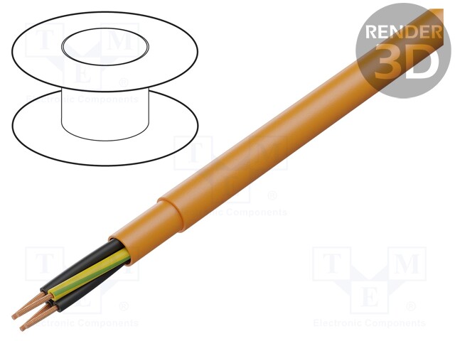 JOHTO - PUR-ORANGE-JZ - 4G1,5MM2 - SUOJAAMATON - 300V,500V - CU - LANKA - Suojaamattomat moninapakaapelit - PUR-JZ-4G1.5 - 1