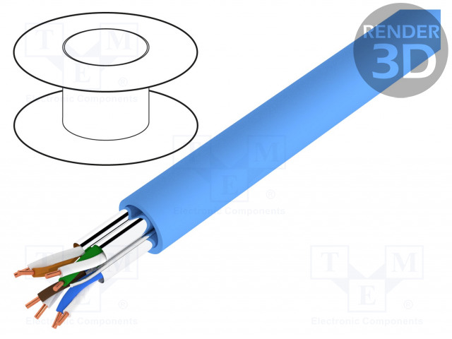 JOHTO - U/FTP - 4X2X23AWG - 6A - RAUTACU - LSZH - SININEN - ATK-kaapelit - DK-1624-A-VH-5 - 1