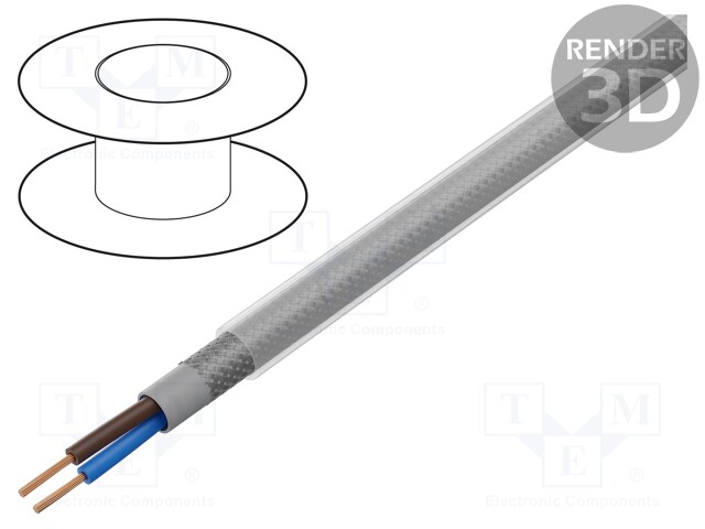 JOHTO - Y-CY-OB - 2X1,5MM2 - SUOJATTU,TINATTU KUPARIPUNOS - PVC - Suojatut moninapakaapelit - Y-CY-OB-2X1.5 - 1