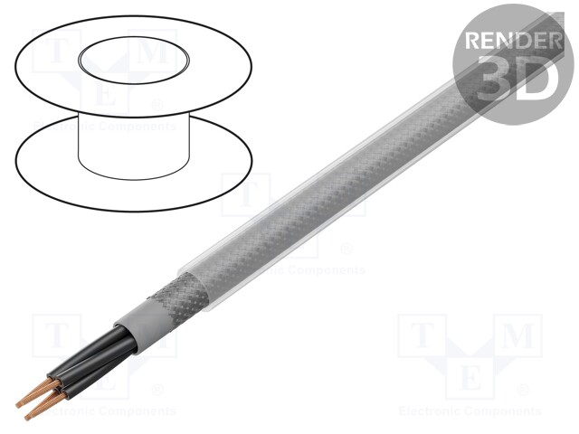 JOHTO - Y-CY-OZ - 4X0,75MM2 - SUOJATTU,TINATTU KUPARIPUNOS - PVC - Suojatut moninapakaapelit - Y-CY-OZ-4X0.75 - 1