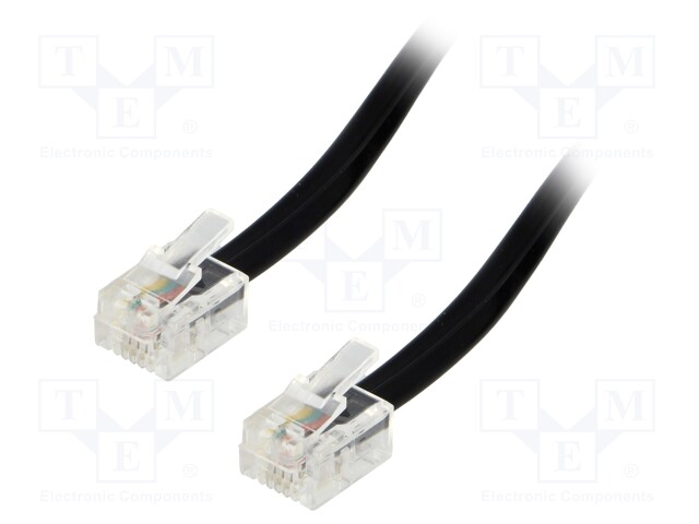 KAAPELI: PUHELIN-RJ11-PISTOKE,MOLEMMIN PUOLIN MUSTA - Tietokonekaapelit ja -adapterit - TEL-RJ11-BK15 - 1