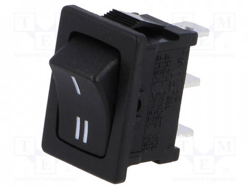 KEINUKYTKIN - SPDT - AS: 2 - ON-ON - 10A/250VAC - MUSTA - EI OLE - R13-66-AC - Keinukytkimet - RS1366CBB5 - 1