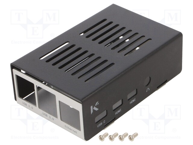 LAITEKOTELO - ALUMIINI,TERÄS - MUSTA - X: 60MM - Y: 92MM - Arduino Raspberry kotelot - KKSB-2024895 - 1