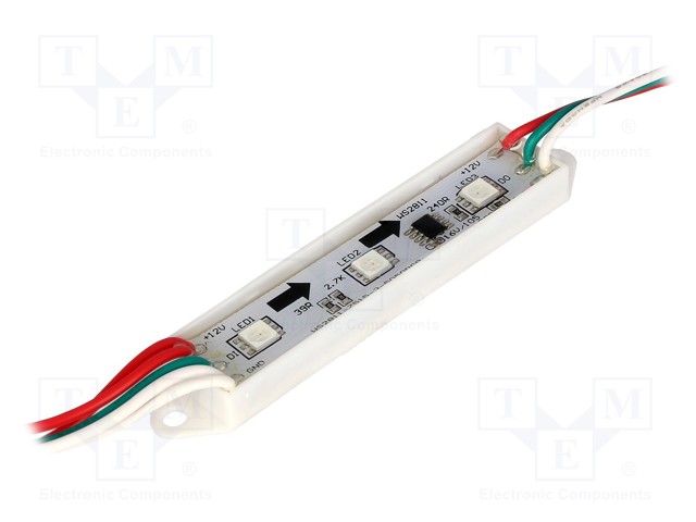 LED - RGB - 120° - DIODIEN LM: 3 - 64MA - 5050,PLCC6 - 75X15MM - SMD - 12VDC - LED nauhat ja modulit - HC-F12V-7515 - 1