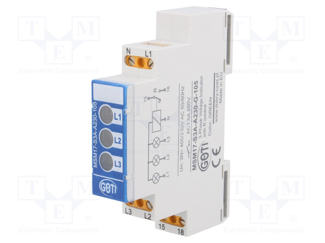 JÄNNITTEENVALVONTARELE - DIN-KISKOLLE - MMR - SPST - IP20 - Valvontareleet - MMR17-S3A-A230-105 - 1
