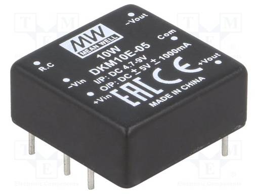 DC/DC MUUNNIN - 10W - TULOJÄNNITE 4,7÷8VDC - LÄHTÖJÄNNITE 5VDC - ULÄH2: -5VDC - THT - DC/DC muuntimet - DKM10E-05 - 1