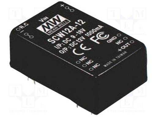 DC/DC MUUNNIN - 12W - TULOJÄNNITE 18÷36VDC - LÄHTÖJÄNNITE 15VDC - ILÄH: 800MA - THT - DC/DC muuntimet - SCW12B-15 - 1
