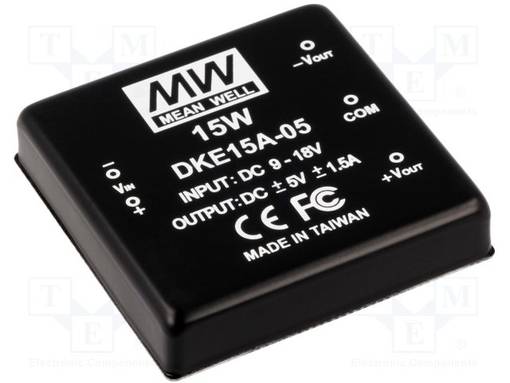 DC/DC MUUNNIN - 15W - TULOJÄNNITE 9÷18VDC - LÄHTÖJÄNNITE -5VDC,5VDC - ULÄH2: -5VDC - DC/DC muuntimet - DKE15A-05 - 1