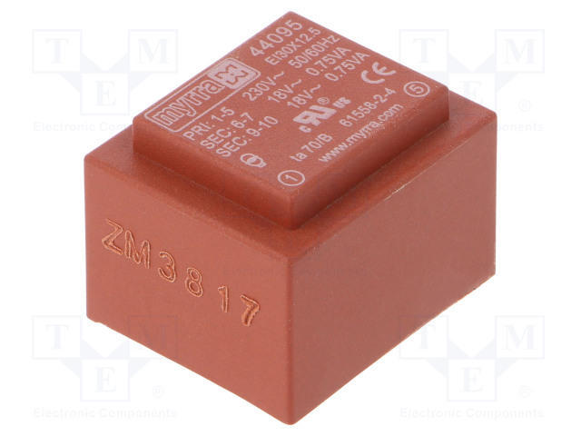 MUUNTAJA - 1,5VA - 230VAC - 18V - 18V - 42MA - 42MA - PCB - Piirilevymuuntajat - MYRRA-44095 - 1