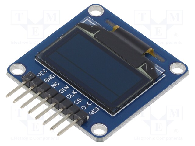OLED NÄYTTÖ - 0,96" - 128X64 - 33,5X33MM - KELTAINEN-SININEN - PIN: 8 - Graafiset OLED-näytöt - WSH-9085 - 1