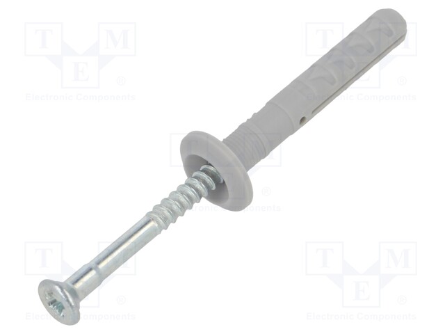 PLASTIC ANCHOR - WITH FLANGE,WITH SCREW - 6X40 - ZINC-PLATED STEEL - Ruuvit - muut - FISCHER-48795 - 1