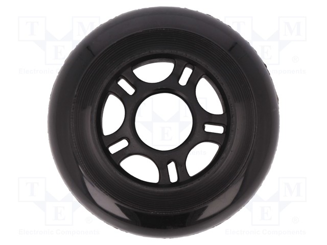 PYÖRÄ - MUSTA - PAINETTAVA - Ø: 84MM - PÄÄLLYSTE: POLYURETAANI - W: 24MM - Robottialustojen lisätarvikkeet - POLOLU-3275 - 1