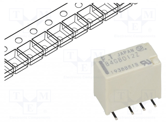 RELE - DPDT - UKELAN: 12VDC - 2A - 0,3A/125VAC - SMT - Pienoisreleet - FTR-B4GB012Z-B05 - 1