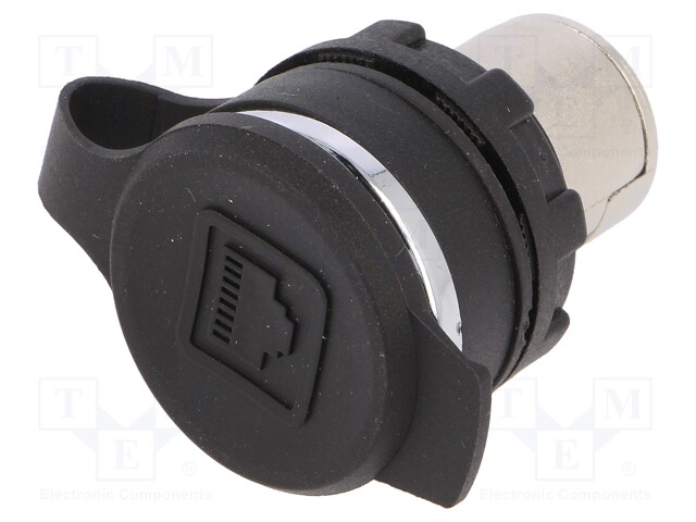 RJ45-PISTORASIA - 22MM - IP65 - PANEELIASENNETTAVA - PINNOITUS: KULLATTU - 1A - Taulukytkimien lisävarusteet - T0-BRJ45 - 1