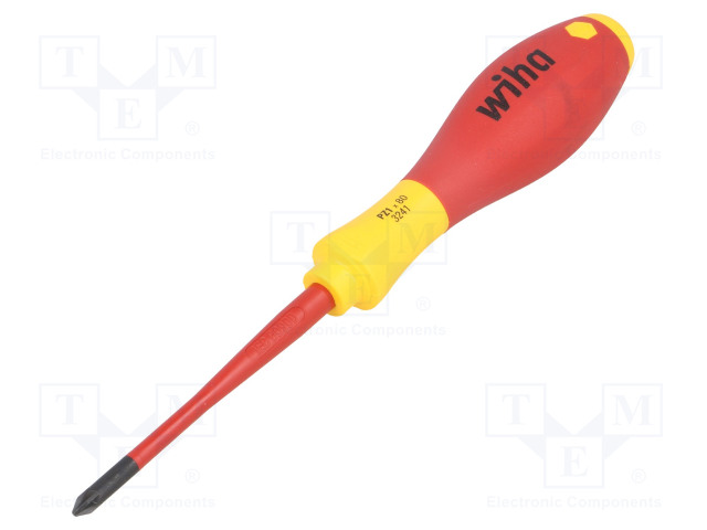 SCREWDRIVER: INSULATED - SLIM - POZIDRIV® - PZ1 - BLADE LENGTH: 80MM - Ruuvimeisselit ja sarjat - WIHA.35395 - 1