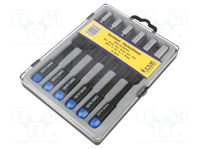 SCREWDRIVER: PRECISION-SET - 6-ANGLES SOCKET - 6PCS. - Ruuvimeisselit ja sarjat - D-280-65 - 1