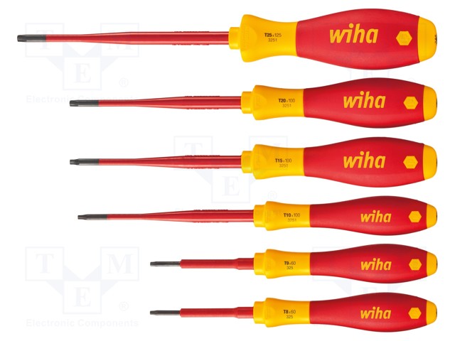 SCREWDRIVER: INSULATED-SET - INSULATED,SLIM - 1KVAC - 6PCS. - Ruuvimeisselit ja sarjat - WIHA.41245 - 1