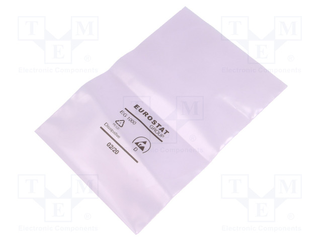 SUOJAPUSSI - ESD - L: 127MM - W: 76MM - PAKS.: 75UM - POLYETEENI - PINKKI - ESD laukut, foliot - ERS-201110305 - 1