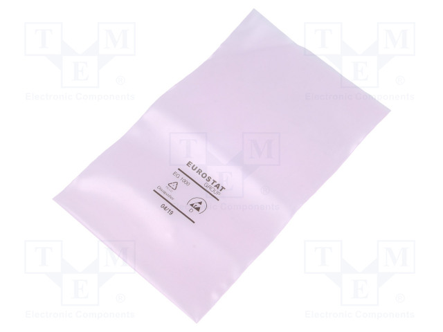 SUOJAPUSSI - ESD - L: 127MM - W: 76MM - PAKS.: 90UM - POLYETEENI - PINKKI - ESD laukut, foliot - ERS-200110305 - 1