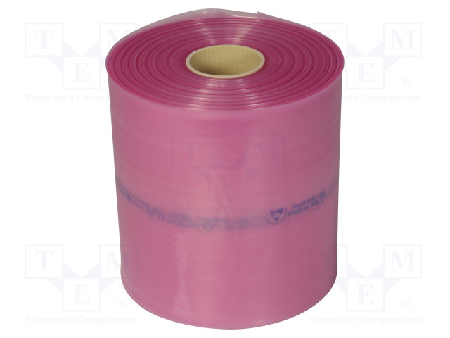SUOJAPUSSI - ESD - L: W: 250MM - PAKS.: 90UM - POLYETEENI - PINKKI - ESD laukut, foliot - ERS-200310025 - 1