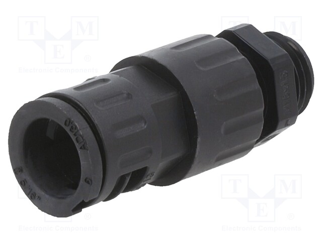 SUORA PÄÄTELIITIN - KIERRE: METRINEN,ULKO-POLYAMIDI 6 - MUSTA - Punosten lisätarvikkeet - LP-55500815 - 1