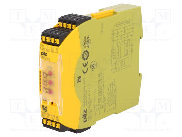 AUTOMATION MODULE: SAFETY RELAY - USUP: 24VDC - IN: 3 - OUT: 4 - IP40 - Turvakytkimet - säätömoduulit - PZ-751105 - 1