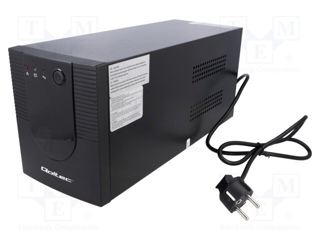 UPS VIRTALÄHDE - 720W - 1,2KVA - 220÷230V - FRENCH,IEC C13 X2,SCHUKO - UPS ja tietokeneen virtalähteet - QOLTEC-53775 - 1