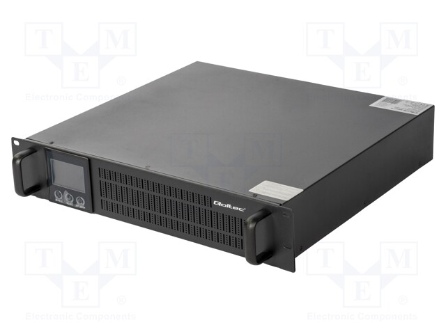 UPS VIRTALÄHDE - 800W - 1KVA - 230V - RACK - 483X463X87MM - 7AH - 0÷40°C - UPS ja tietokeneen virtalähteet - QOLTEC-53945 - 1