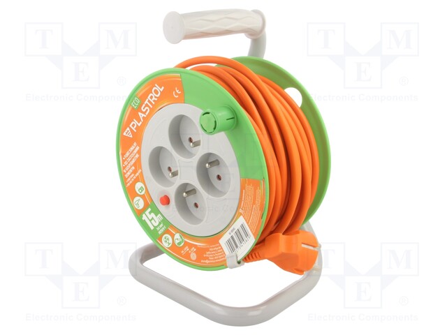 VERKKOJATKOKAAPELI - 3X1MM2 PVC - ORANSSI - PISTORAS.MÄÄRÄ: 4 - Jatkojohdot ja -haaroittimet - W-98945 - 1