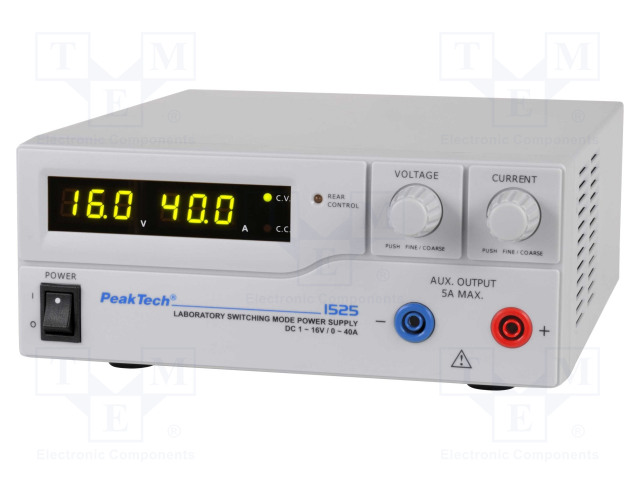 LABORATORY POWER SUPPLY: STANDARD - SINGLE-CHANNEL,ADJUSTABLE - Laboratorioteholähteet - PKT-P1525 - 1