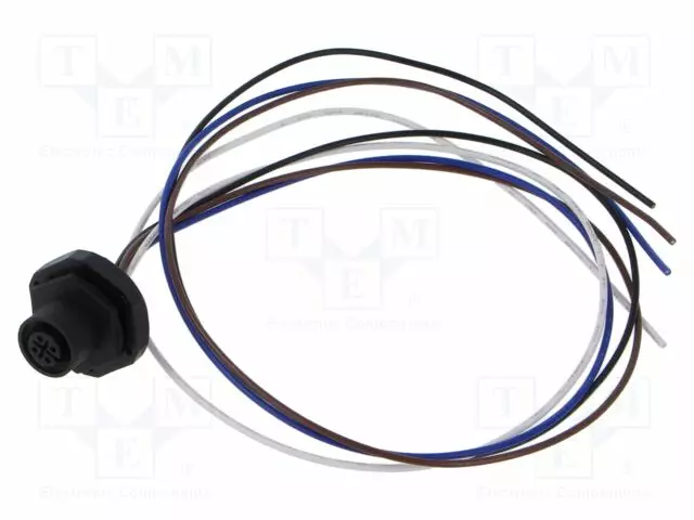 LIITIN: M12 - N LIITINAARAS - 4A - 250V - PIN: 4 - IP67 - SUORA - 500MM - Erikoisliittimet - 1220-04-T20CW10005 - 1