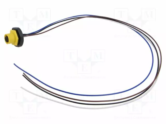 LIITIN: M12 - N LIITINAARAS - 4A - 250V - PIN: 4 - IP67 - SUORA - 500MM - Erikoisliittimet - 1220-04-T20CW10205 - 1