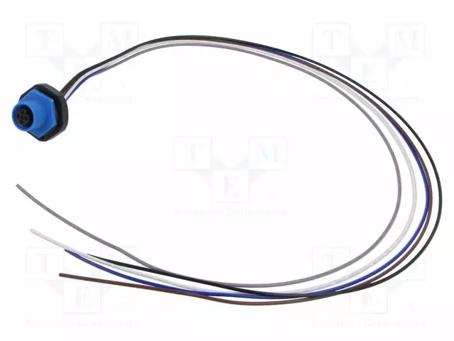 LIITIN: M12 - N LIITINAARAS - 2A - 60V - PIN: 5 - IP67 - SUORA - JOHDOT - Erikoisliittimet - 1220-05-T20CW10405 - 1